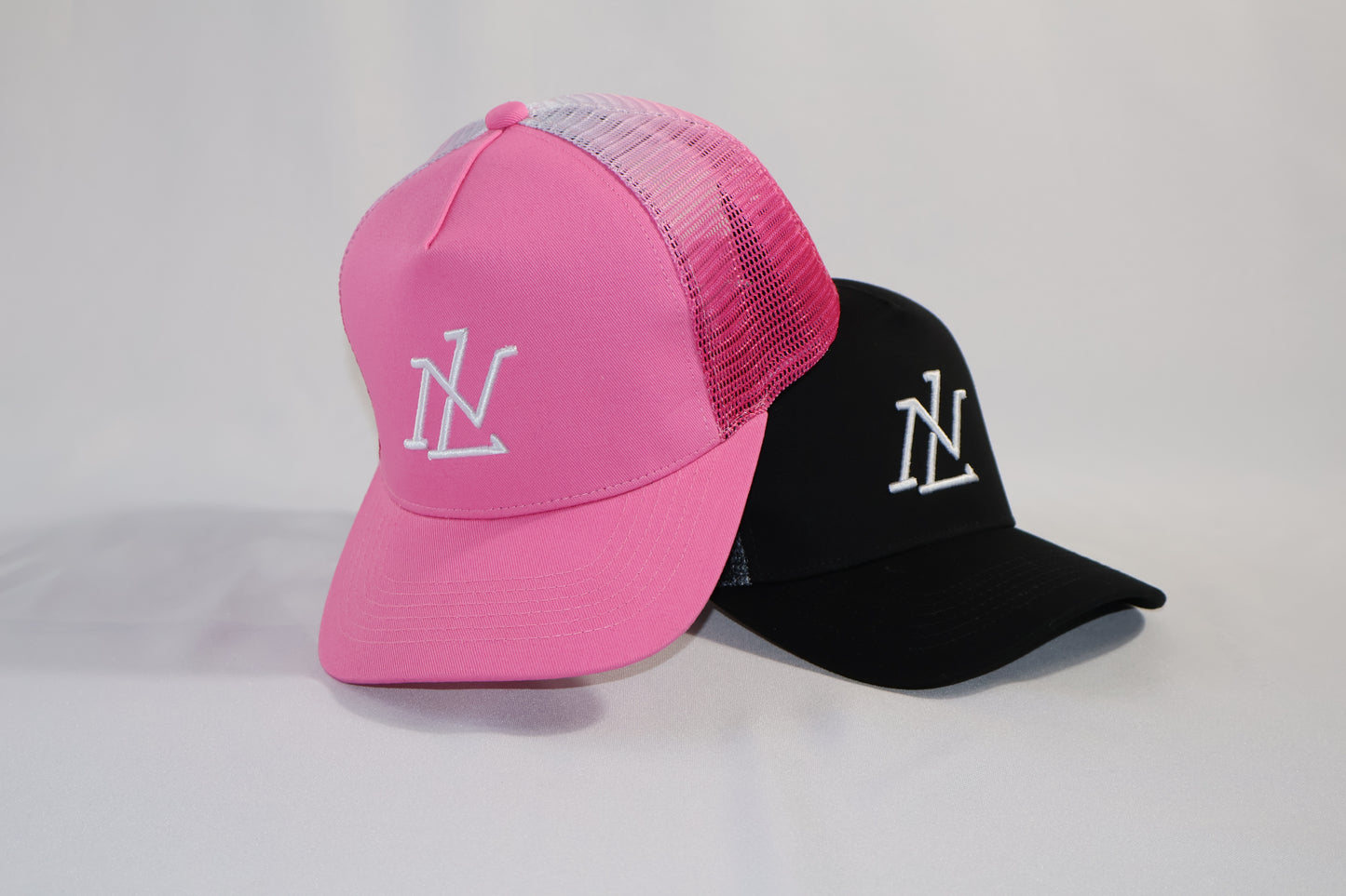 Unisex Trucker Cap- Black & Pink | Adjustable Mesh Hat With Embroidered Logo